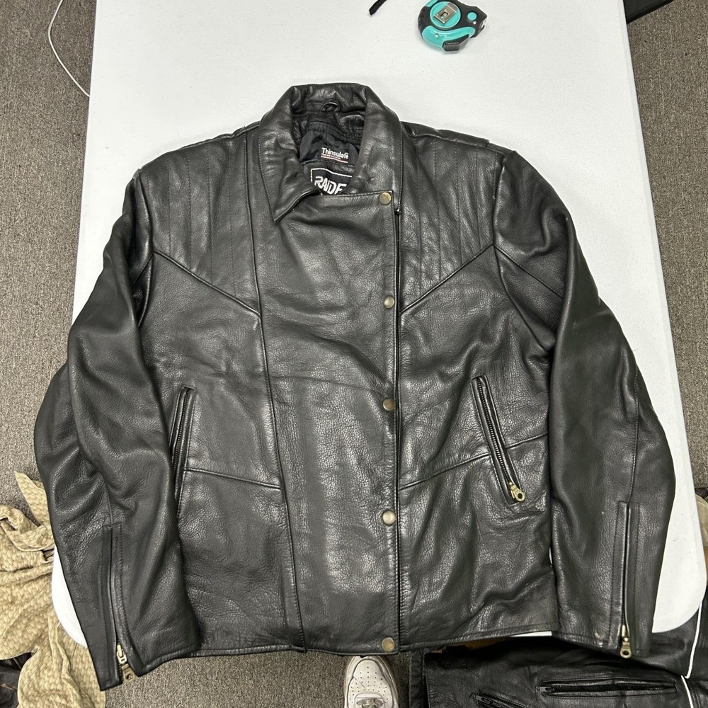 Raider Leather Motorcycle Jacket Womens 12 Black Thinsulate Insulated Biker E3